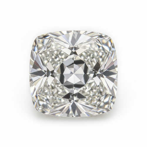 Lab-grown cushion cut loose diamond, IGI certified, white background