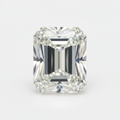 Lab-grown emerald cut loose diamond, IGI certified, white background
