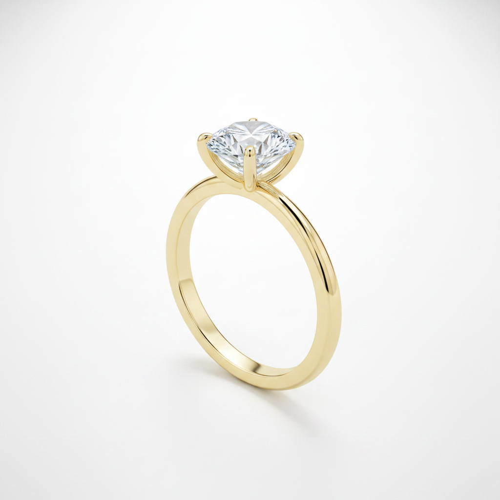 cushion diamond solitaire ring