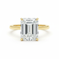 Emerald Solitaire Ring – Yellow Gold Front