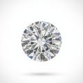 Lab-grown round brilliant cut loose diamond, IGI certified, white background