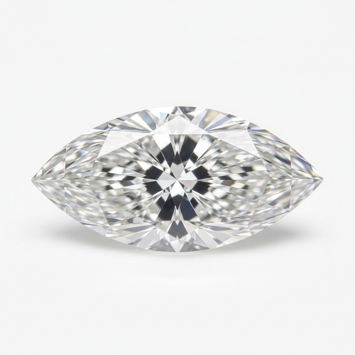 Lab-grown marquise cut loose diamond, IGI certified, white background