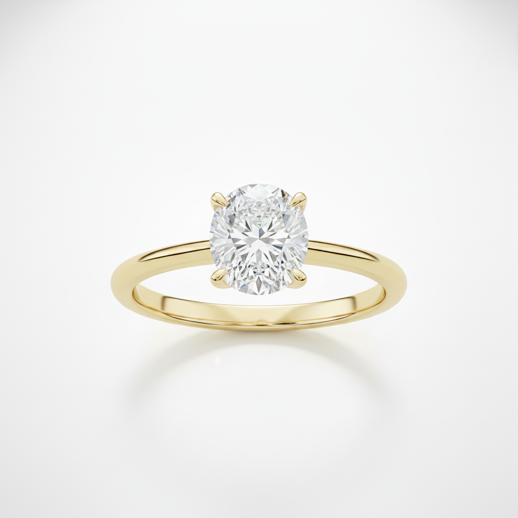Oval Solitaire Ring – Yellow Gold