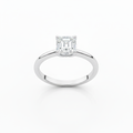 radiant diamond solitaire ring – White Gold Front