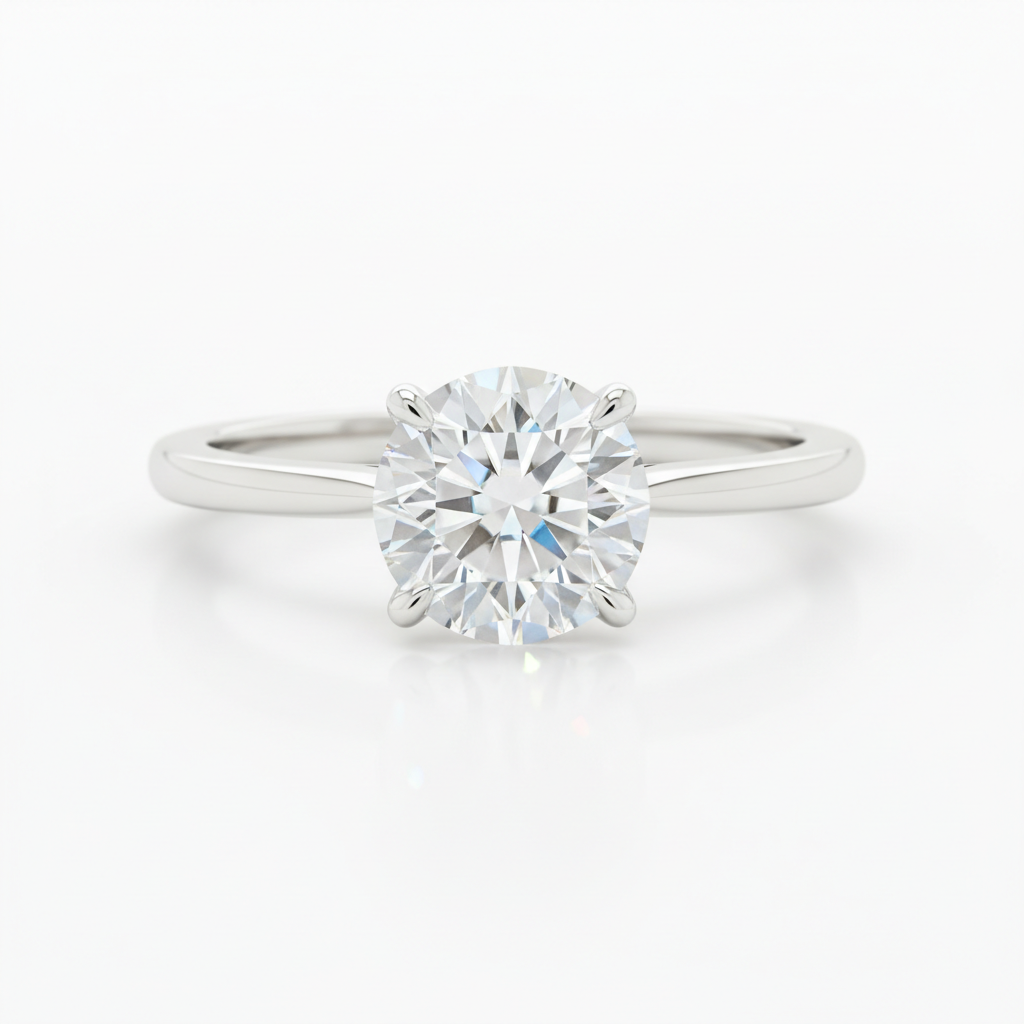 Solitaire Ring – Round Brilliant White Gold
