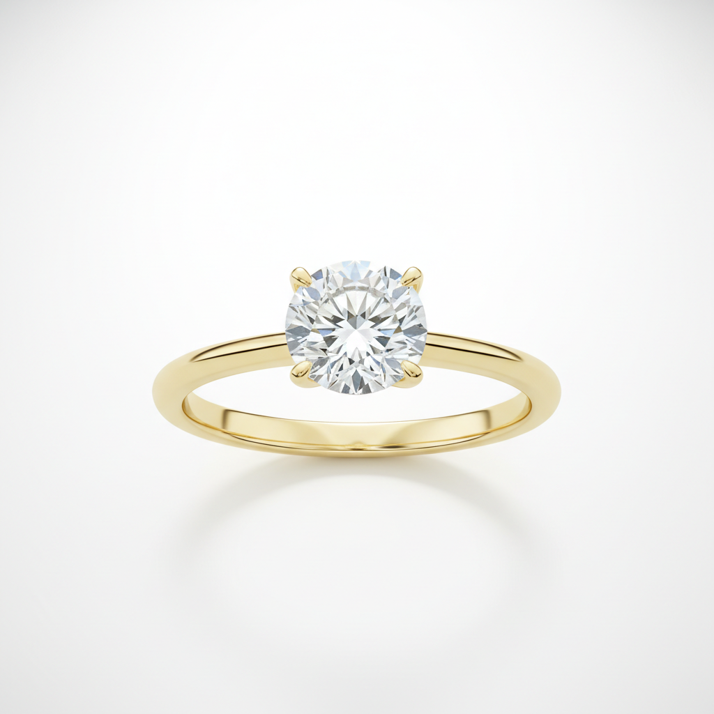 Solitaire Ring – Round Brilliant Yellow Gold